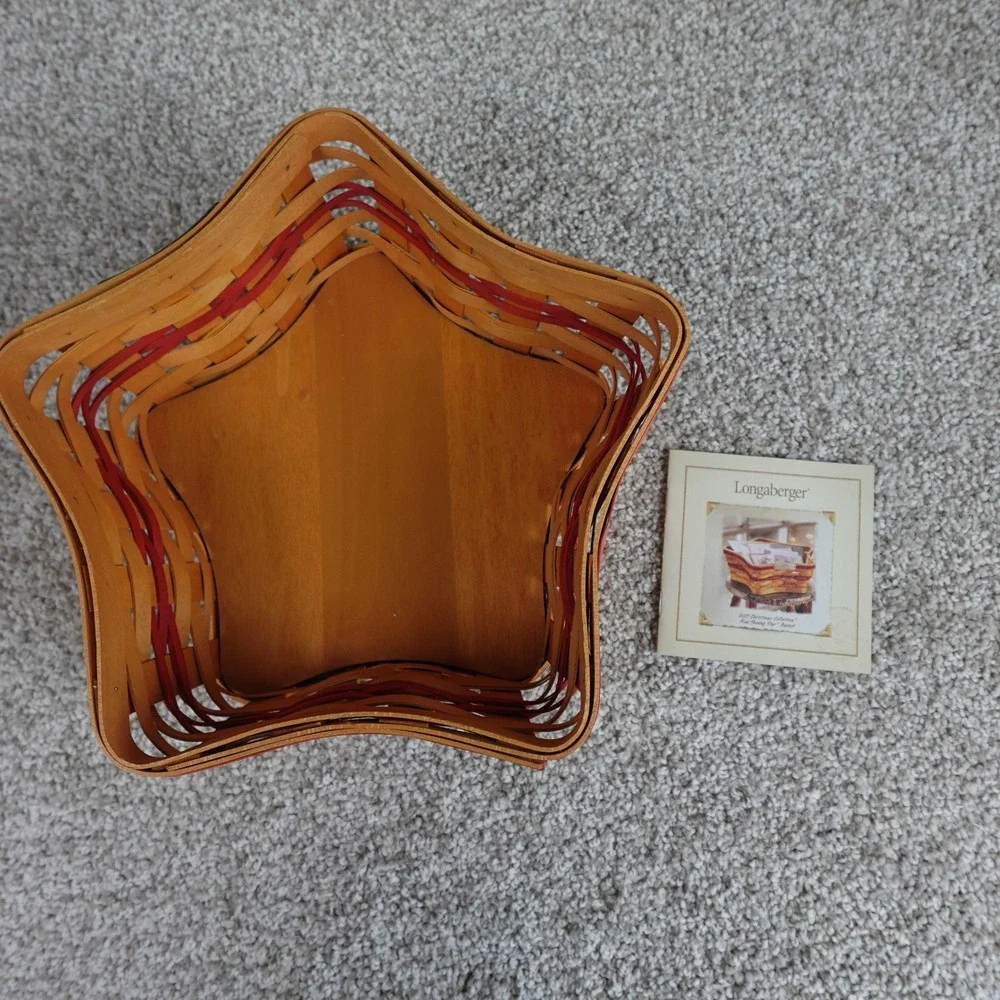 Longaberger 2001 Christmas‎ Collection Shining Star Basket Red Handwoven Wood